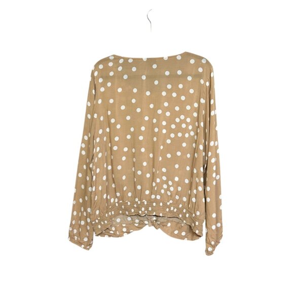Torrid Tan Polka Dot Blouse - Picture 5 of 7